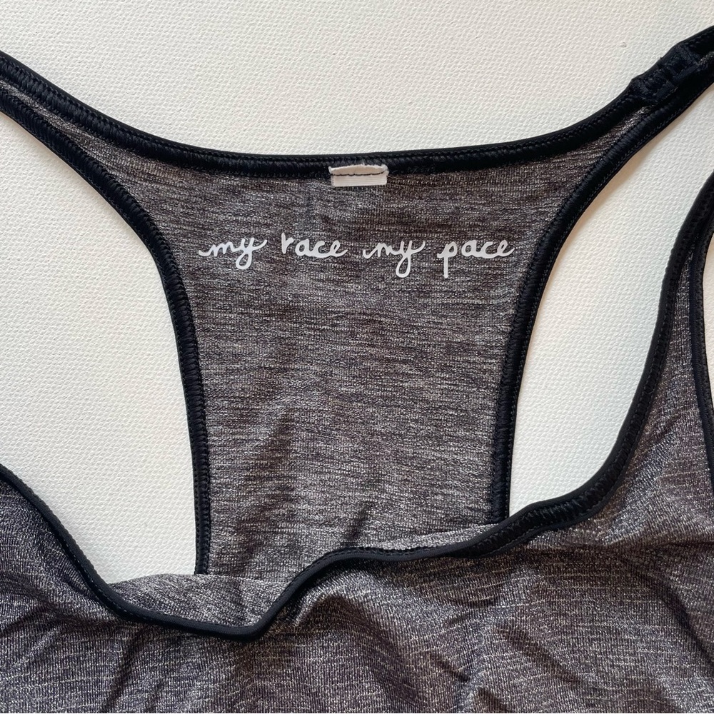 Lululemon Time To Sweat Racerback Tank Top Grey Black XS/Small - Picture 5 of 8